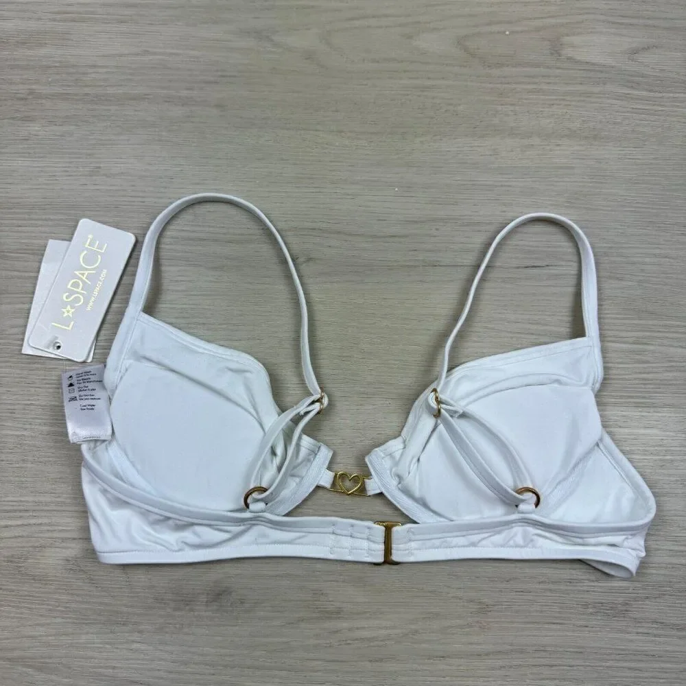 L*Space Stardust Underwire Bikini Swim‎ Top Size Medium White NEW